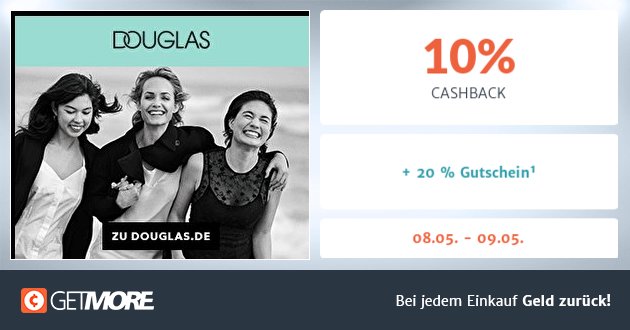 Aktion Bei Douglas - Gutschein-Aktion: 20 % Gutschein¹ + 10 % Cashback ...